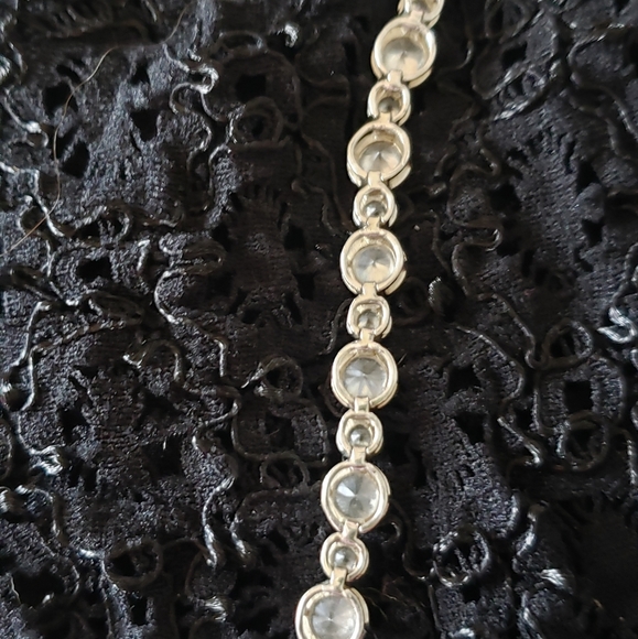 8 inch, Diamonelle Tennis Bracelet, 925 Silver, Tongue/Groove Dbl Figure 8 lock - Picture 8 of 11